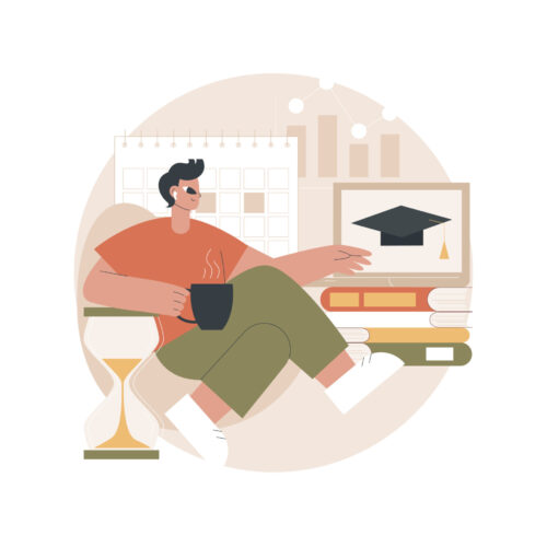 Personalized learning abstract concept vector illustration. Bite-sized learning, own pace, flexible process, individualized instruction plan, happy student, tailor education abstract metaphor.